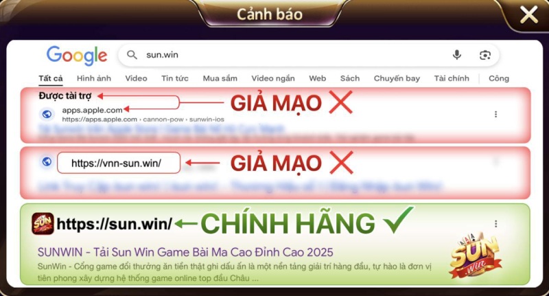 Cách nhận biết link Sunwin chính hãng